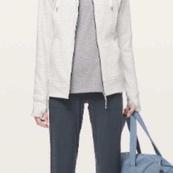 lululemon athletica Jackets & Blazers - (6192) LULULEMON Scuba Hoodie *Plush *EUC *FLAW in Heathered White